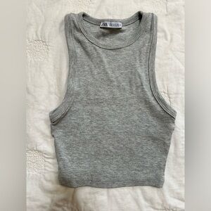 Zara gray racer back tank